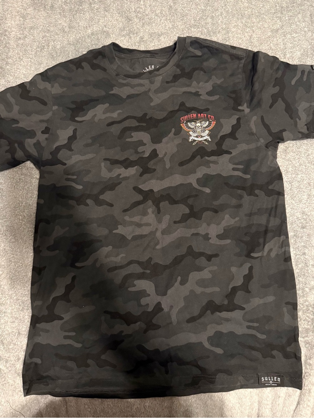 Sullen Art Co. Men's Black Grey Camo Short Sleeve Tee